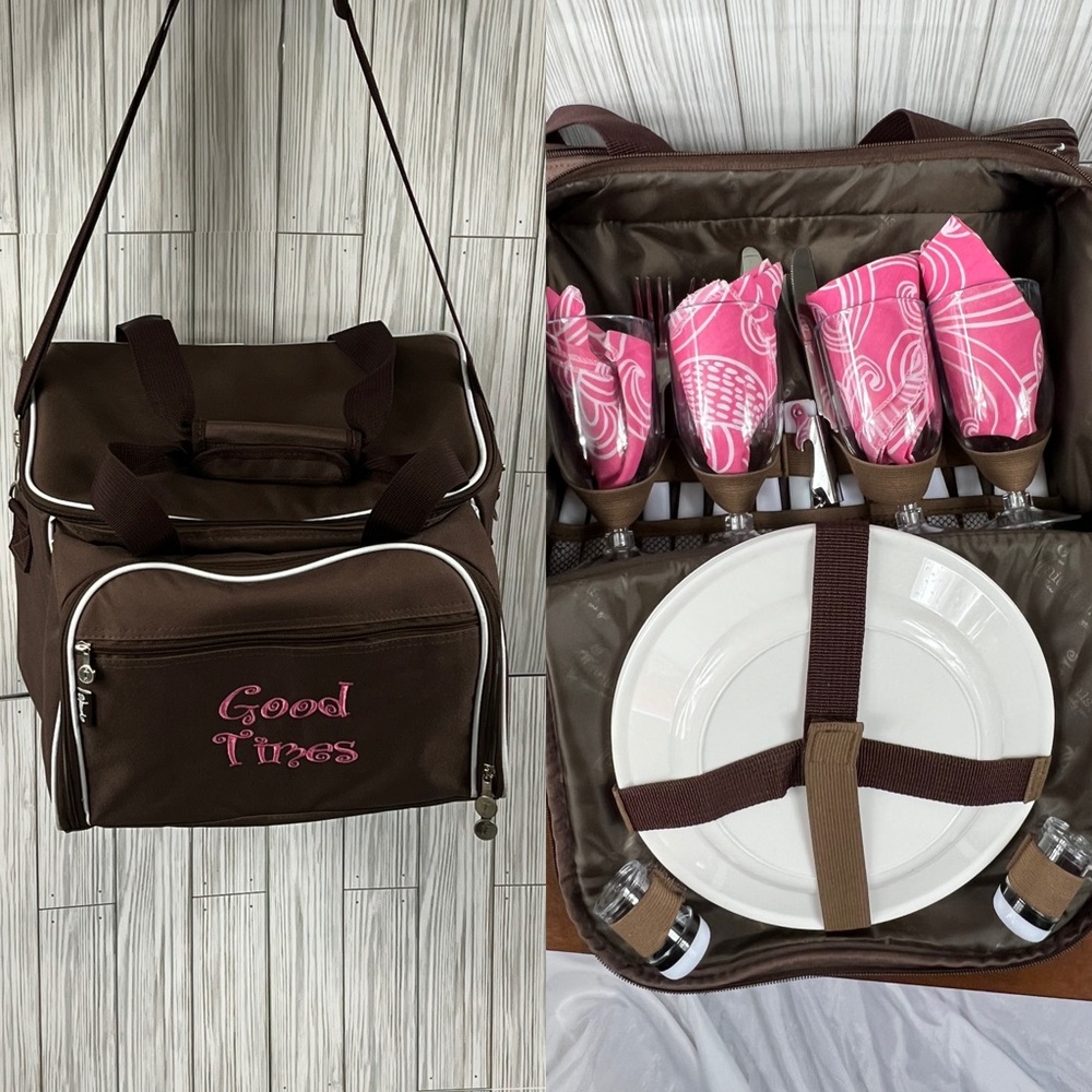 Deluxe 4 Person Picnic Cooler Adventure Tote